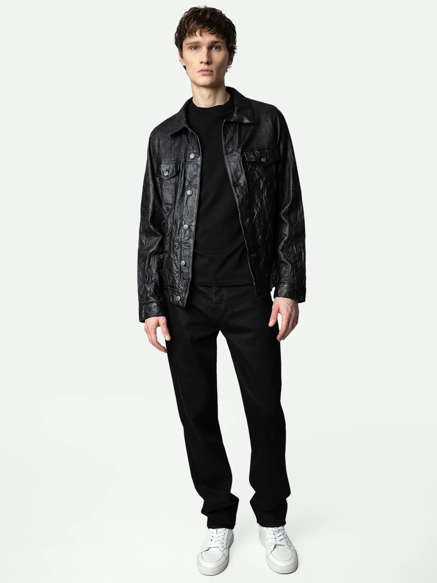 Base Crinkled Leather JacketICONIC>Zadig & Voltaire Store