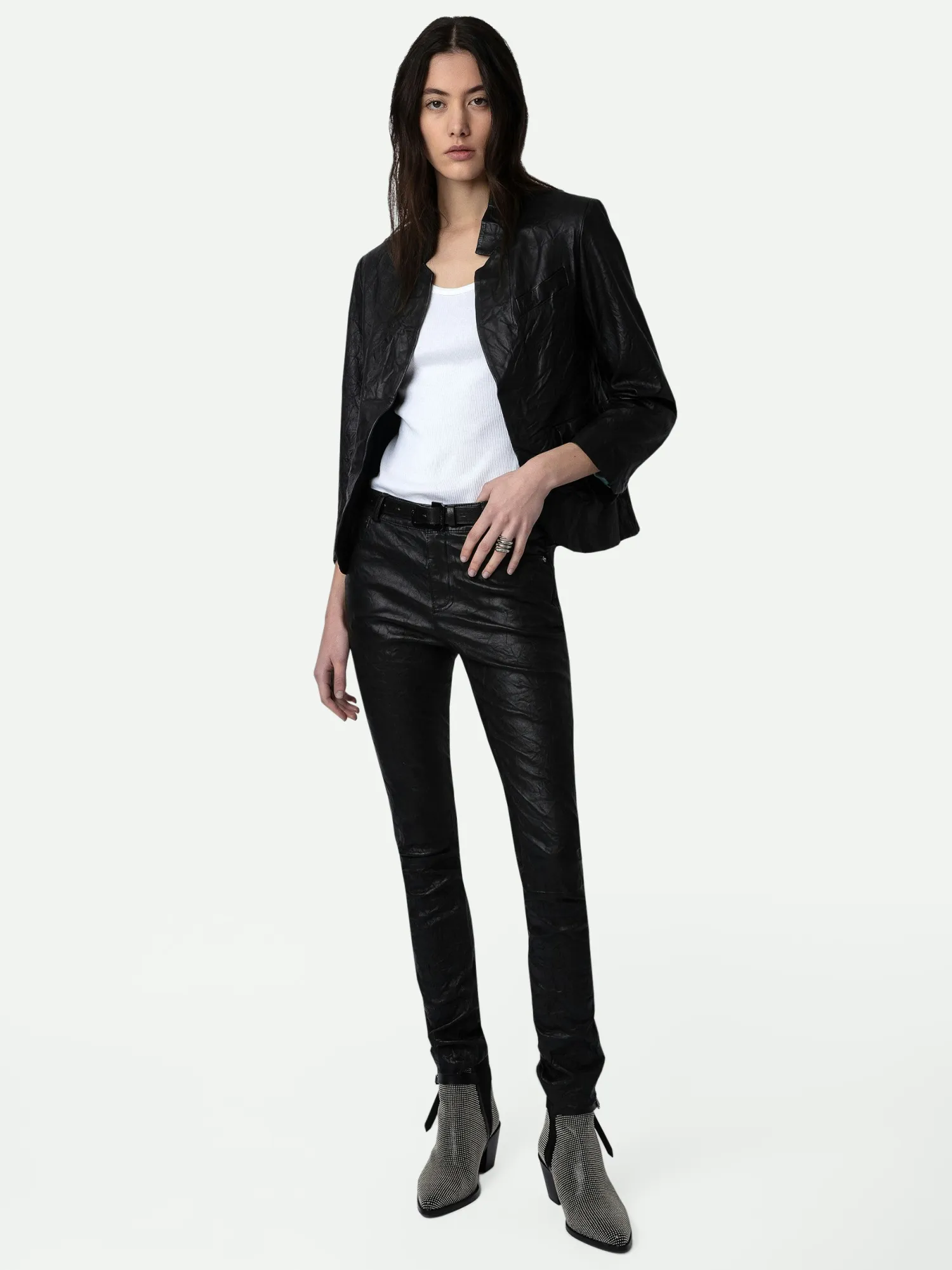 Phlame Crinkled Leather PantsICONIC>Zadig & Voltaire Flash Sale