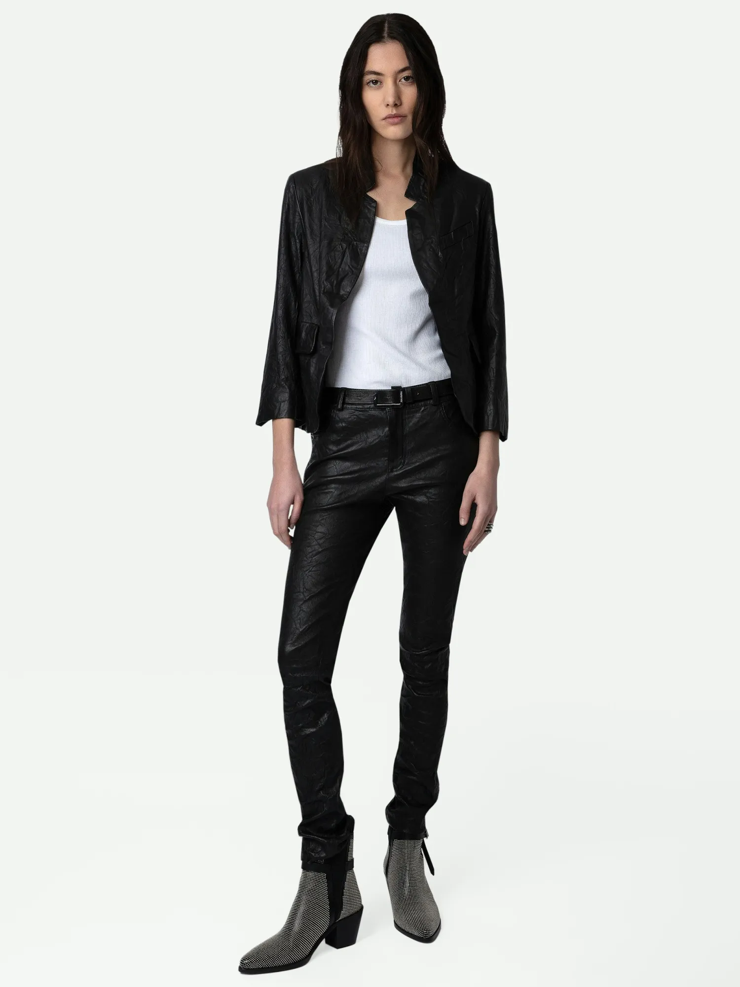 Verys Crinkled Leather BlazerICONIC>Zadig & Voltaire Online